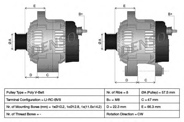 Alternator YLE500290 Land Rover