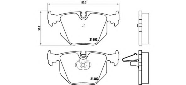 Okładziny (klocki) do hamulców tarczowych tylne Brembo P06044 cena, od 24,80 USD