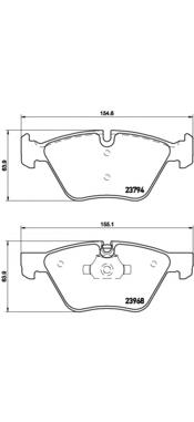 Klocki hamulcowe przednie tarczowe Brembo P06036 cena, od 36,32 USD