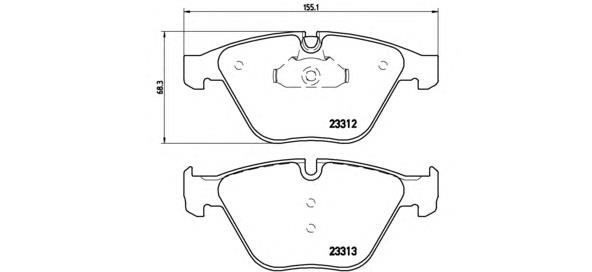 P06054 Brembo klocki hamulcowe przednie tarczowe