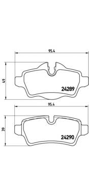 Okładziny (klocki) do hamulców tarczowych tylne Brembo P06052 cena, od 23,55 USD