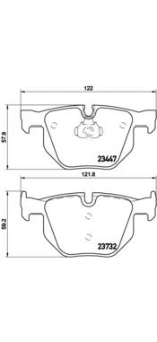 P06056 Brembo okładziny (klocki do hamulców tarczowych tylne)