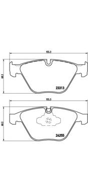 Klocki hamulcowe przednie tarczowe Brembo P06055 cena, od 33,41 USD