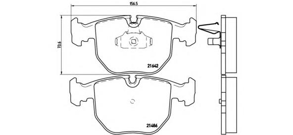 Klocki hamulcowe przednie tarczowe Brembo P06021 cena, od 31,23 USD