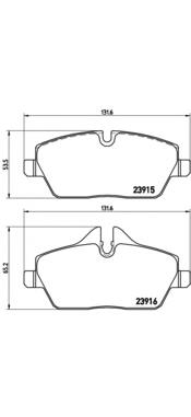 Klocki hamulcowe przednie tarczowe Brembo P06034 cena, od 27,60 USD