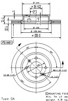 09.9541.10 Brembo tarcza hamulcowa przednia