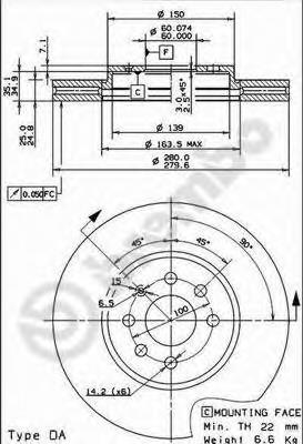 09.9159.11 Brembo tarcza hamulcowa przednia