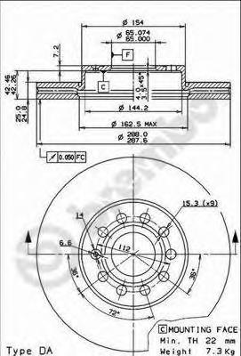 09.9145.11 Brembo tarcza hamulcowa przednia