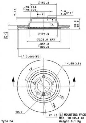 09.A259.11 Brembo tarcza hamulcowa przednia