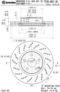 09A62131 Brembo Tarcza hamulcowa przednia