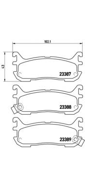 Okładziny (klocki) do hamulców tarczowych tylne Brembo P49021 cena, od 27,38 USD