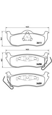 P37011 Brembo okładziny (klocki do hamulców tarczowych tylne)