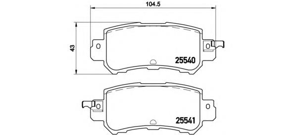 Okładziny (klocki) do hamulców tarczowych tylne Brembo P49047 cena, od 24,04 USD