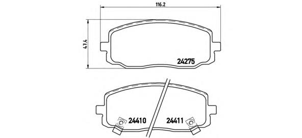 P30032 Brembo klocki hamulcowe przednie tarczowe
