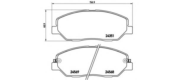 Klocki hamulcowe przednie tarczowe Brembo P30036 cena, od 26,84 USD