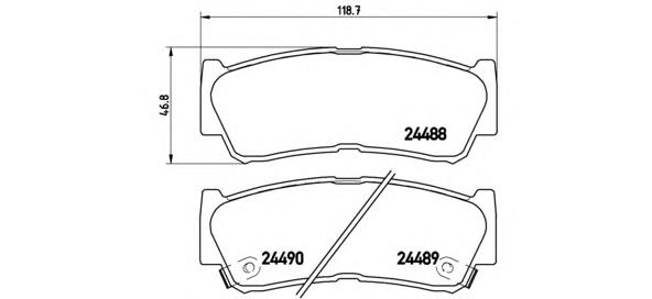 Okładziny (klocki) do hamulców tarczowych tylne Brembo P30037 cena, od 20,10 USD