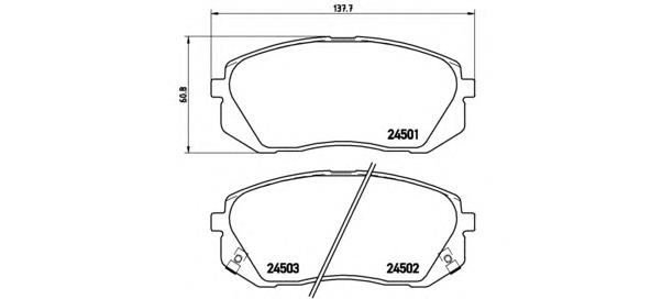 Do koszyka P30039 Brembo Klocki hamulcowe przednie tarczowe