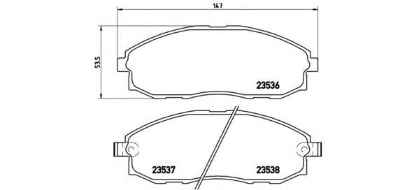 Klocki hamulcowe przednie tarczowe P30010 Brembo