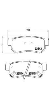 Okładziny (klocki) do hamulców tarczowych tylne Brembo P30014 cena, od 21,64 USD