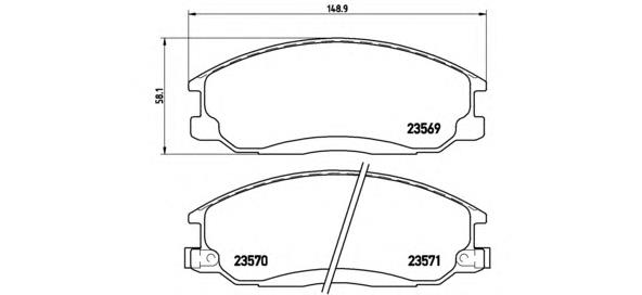 Klocki hamulcowe przednie tarczowe Brembo P30013 cena, od 26,24 USD