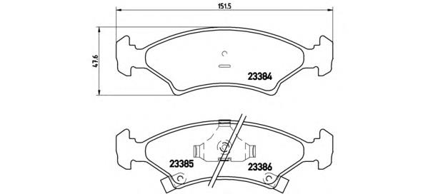 Klocki hamulcowe przednie tarczowe P30009 Brembo