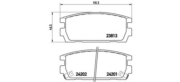 Okładziny (klocki) do hamulców tarczowych tylne P30021 Brembo
