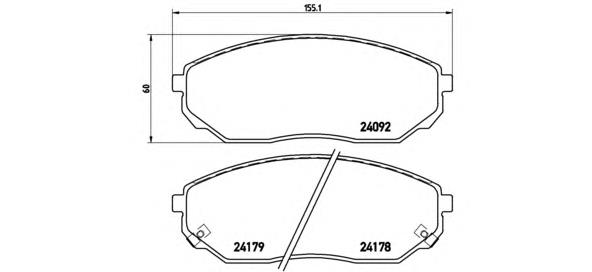 P 30 019 Brembo klocki hamulcowe przednie tarczowe