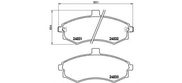 P30020 Brembo klocki hamulcowe przednie tarczowe