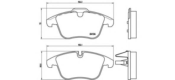Klocki hamulcowe przednie tarczowe Brembo P36022 cena, od 31,48 USD