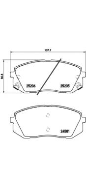 Klocki hamulcowe przednie tarczowe Brembo P30056 cena, od 27,81 USD