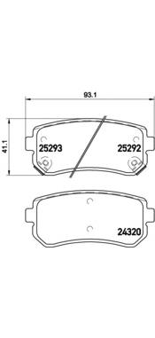 Okładziny (klocki) do hamulców tarczowych tylne Brembo P30051 cena, od 24,59 USD