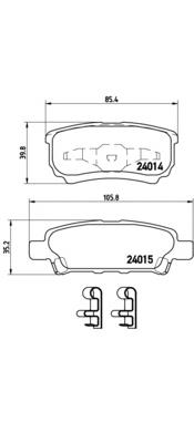 P54034 Brembo okładziny (klocki do hamulców tarczowych tylne)