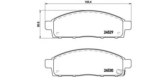 Klocki hamulcowe przednie tarczowe Brembo P54038 cena, od 27,45 USD