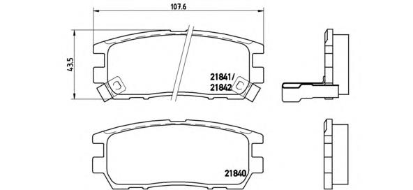 Okładziny (klocki) do hamulców tarczowych tylne Brembo P54018 cena, od 21,50 USD