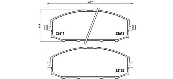 Klocki hamulcowe przednie tarczowe Brembo P56041 cena, od 36,30 USD