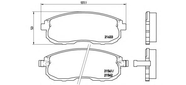 Klocki hamulcowe przednie tarczowe Brembo P56021 cena, od 26,72 USD