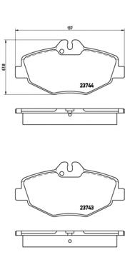 Klocki hamulcowe przednie tarczowe Brembo P50049 cena, od 31,61 USD