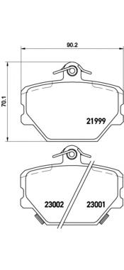 Klocki hamulcowe przednie tarczowe Brembo P50038 cena, od 24,28 USD