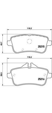 Okładziny (klocki) do hamulców tarczowych tylne Brembo P50099 cena, od 43,40 USD