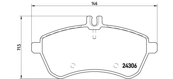 Klocki hamulcowe przednie tarczowe Brembo P50070 cena, od 31,23 USD