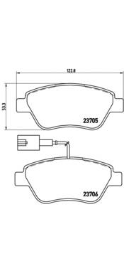 Klocki hamulcowe przednie tarczowe Brembo P23085 cena, od 22,71 USD