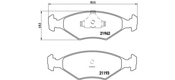 Klocki hamulcowe przednie tarczowe Brembo P23055 cena, od 32,30 USD