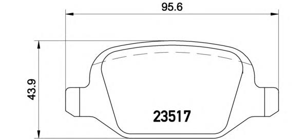 P23065 Brembo okładziny (klocki do hamulców tarczowych tylne)