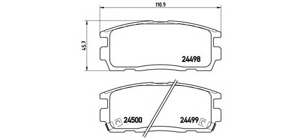 Okładziny (klocki) do hamulców tarczowych tylne Brembo P10004 cena, od 25,42 USD