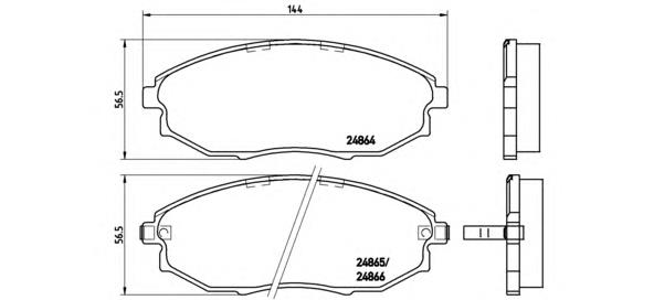 Klocki hamulcowe przednie tarczowe Brembo P10007 cena, od 26,31 USD