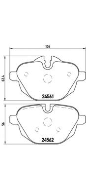 P06064 Brembo okładziny (klocki do hamulców tarczowych tylne)