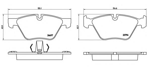 Klocki hamulcowe przednie tarczowe Brembo P06060 cena, od 37,85 USD