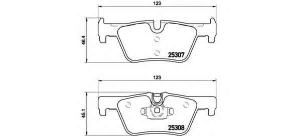 Okładziny (klocki) do hamulców tarczowych tylne Brembo P06071 cena, od 26,42 USD