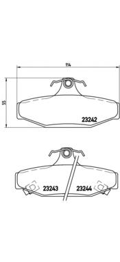 P15004 Brembo okładziny (klocki do hamulców tarczowych tylne)