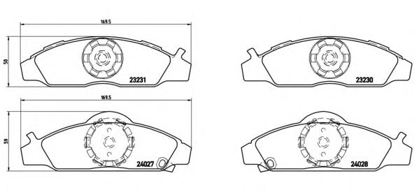 Klocki hamulcowe przednie tarczowe P15008 Brembo